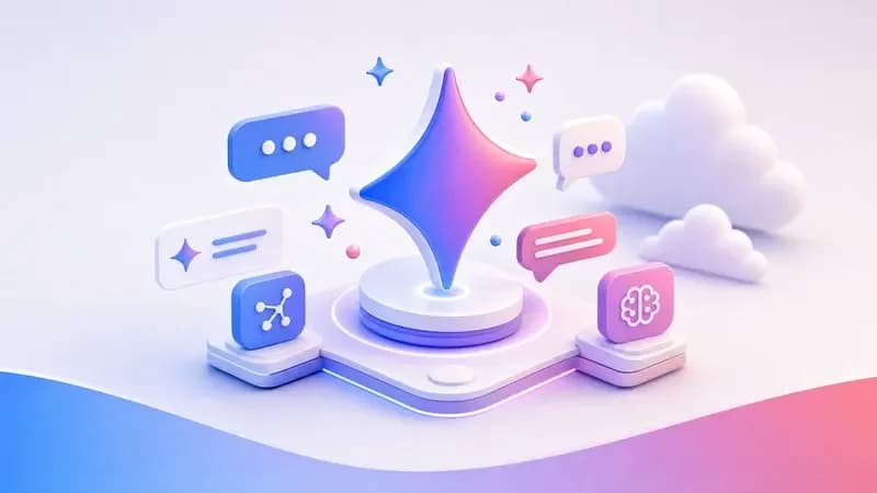 Banner phụ Google AI Pro (Gemini) — 3D isometric