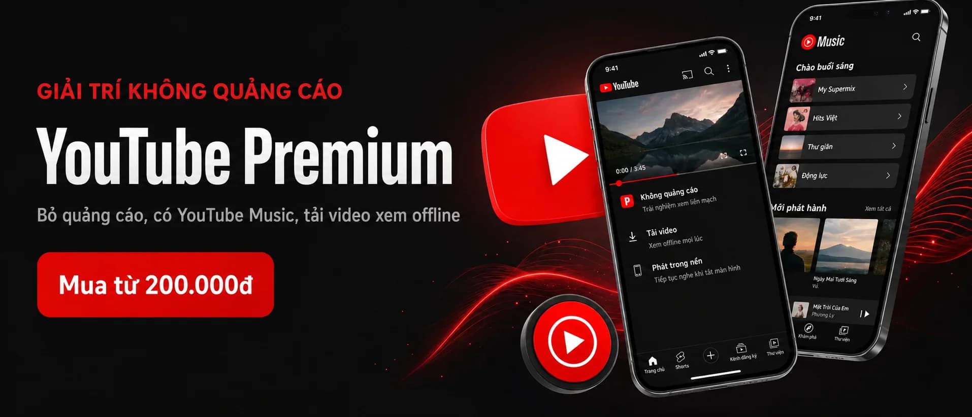 Banner YouTube Premium (thiết kế sẵn)