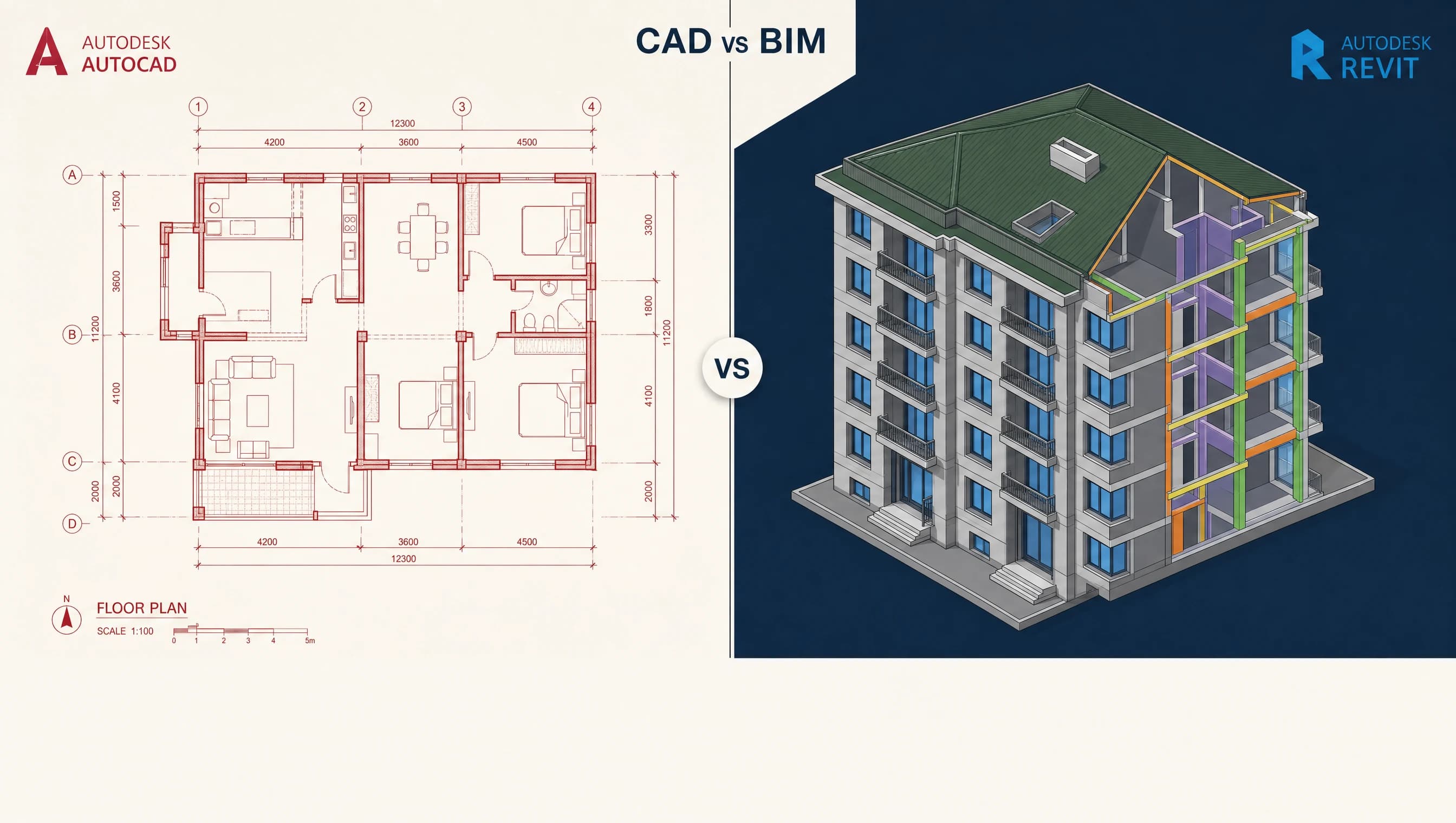 So sánh AutoCAD 2D vs Revit 3D BIM cho kiến trúc sư Việt 2026: lộ trình học và workflow song song