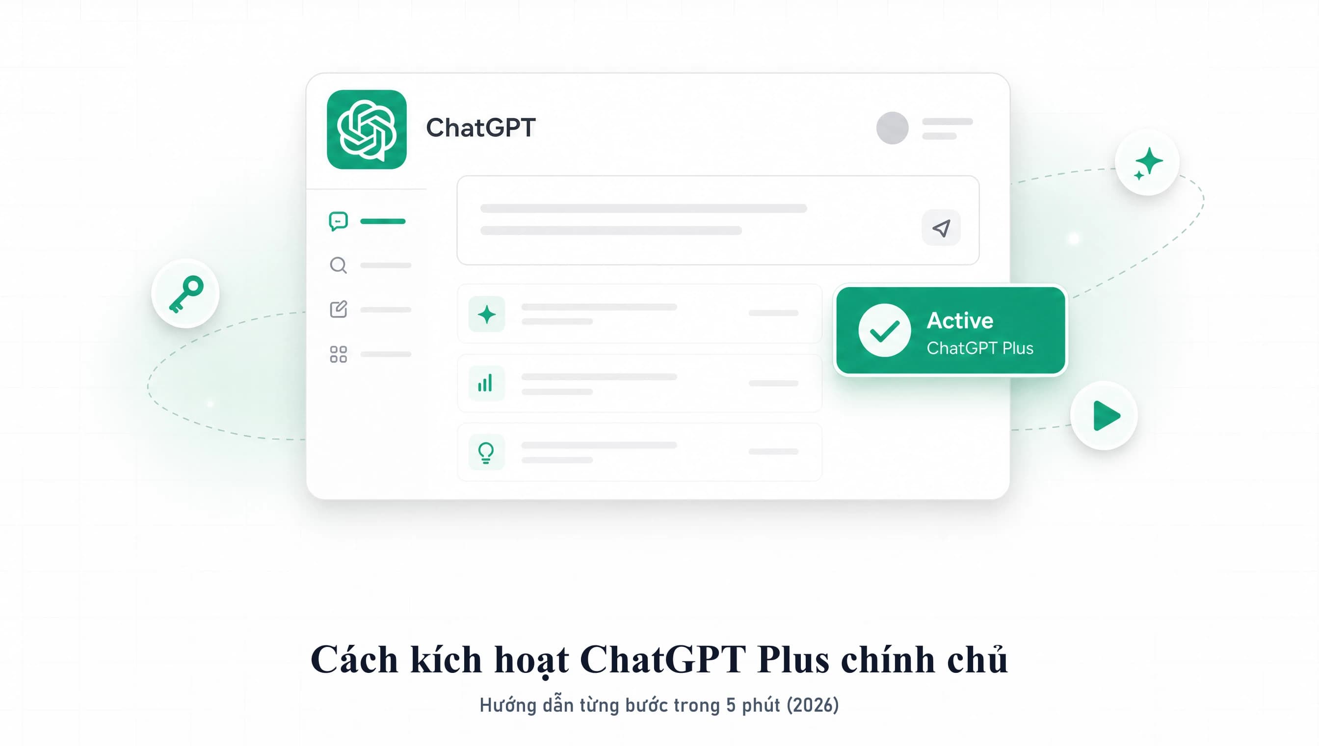 Cách kích hoạt các tính năng ChatGPT Plus chính chủ 2026 - hướng dẫn từng bước trong 5 phút