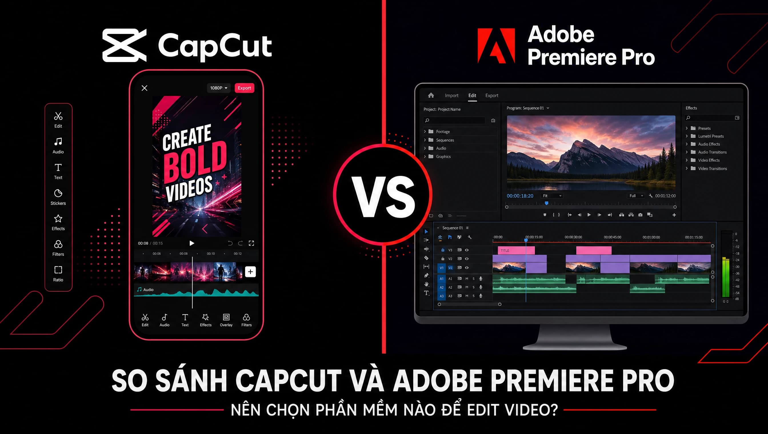 CapCut Pro vs Adobe Premiere Pro: chọn cái nào cho creator Việt 2026