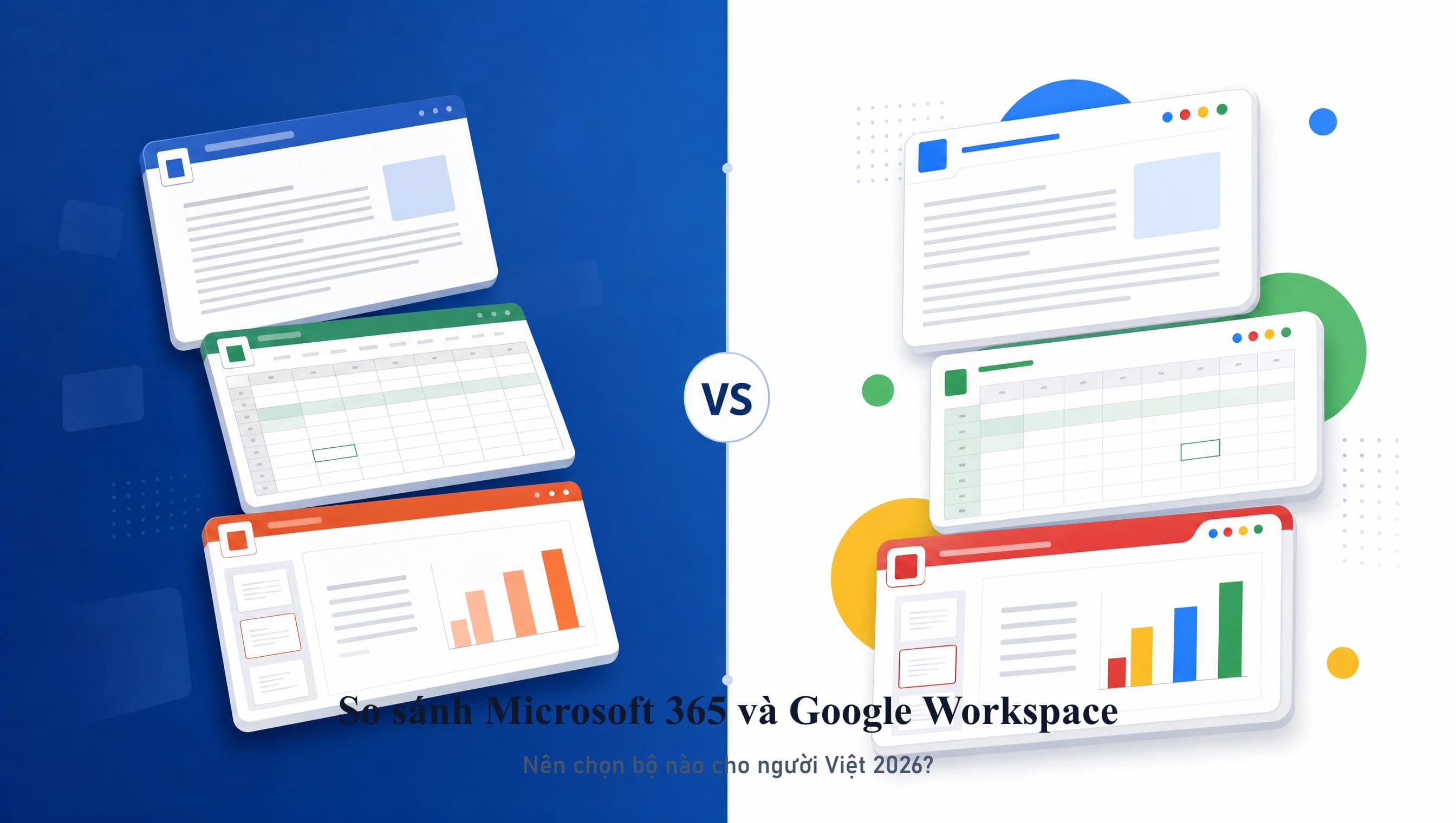 So sánh Microsoft 365 và Google Workspace 2026 tại Việt Nam, lựa chọn cho cá nhân và doanh nghiệp nhỏ